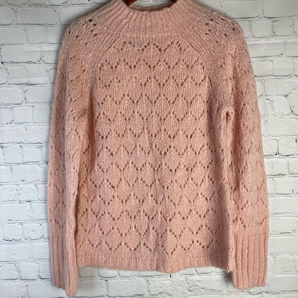 Ann Taylor LOFT Pink Blush Knit Sweater Large - Picture 2 of 8